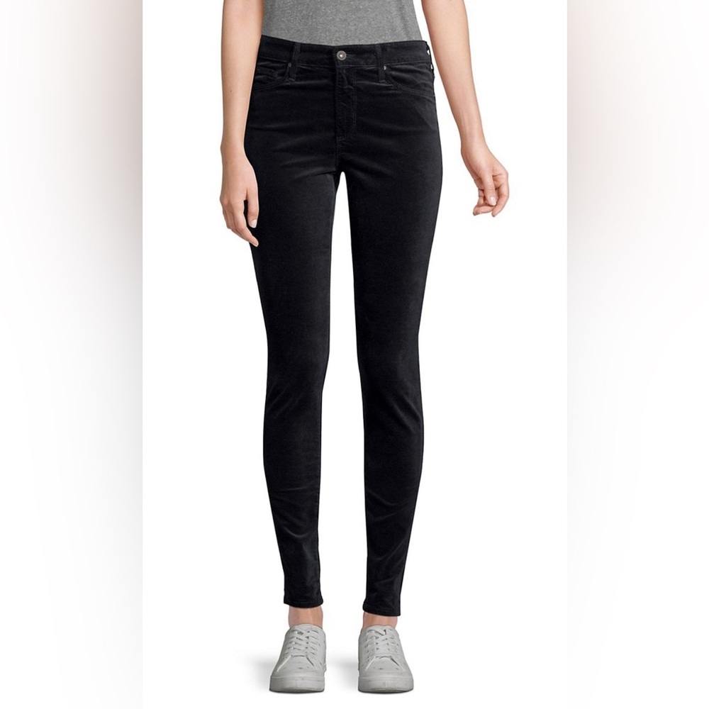 NWT AG Jeans Farrah black velvet pants size 25